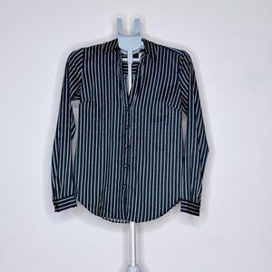 Ann Taylor Striped Button Up Blouse